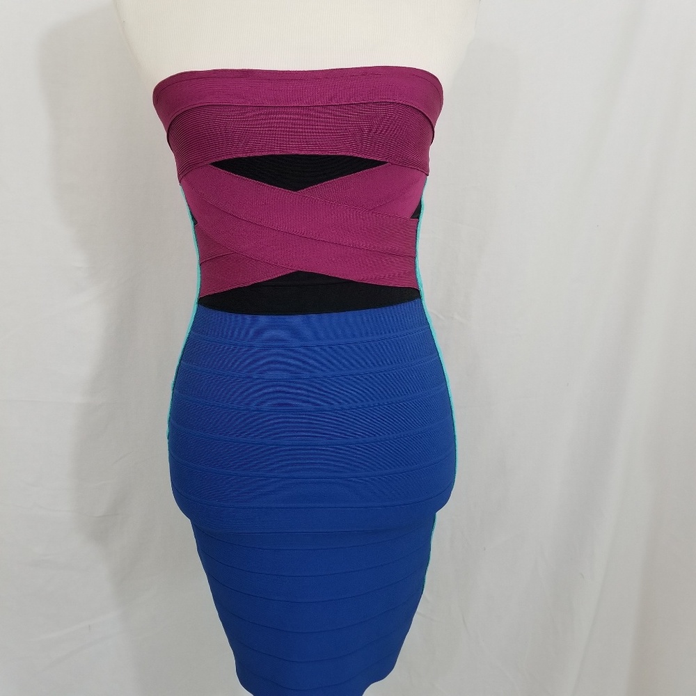 Herve Leger bandage strapless dress